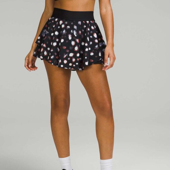 Lululemon Court Rival High-Rise Skirt Size 14 - Haze Dot Inverse Orange Multi - Picture 1 of 11